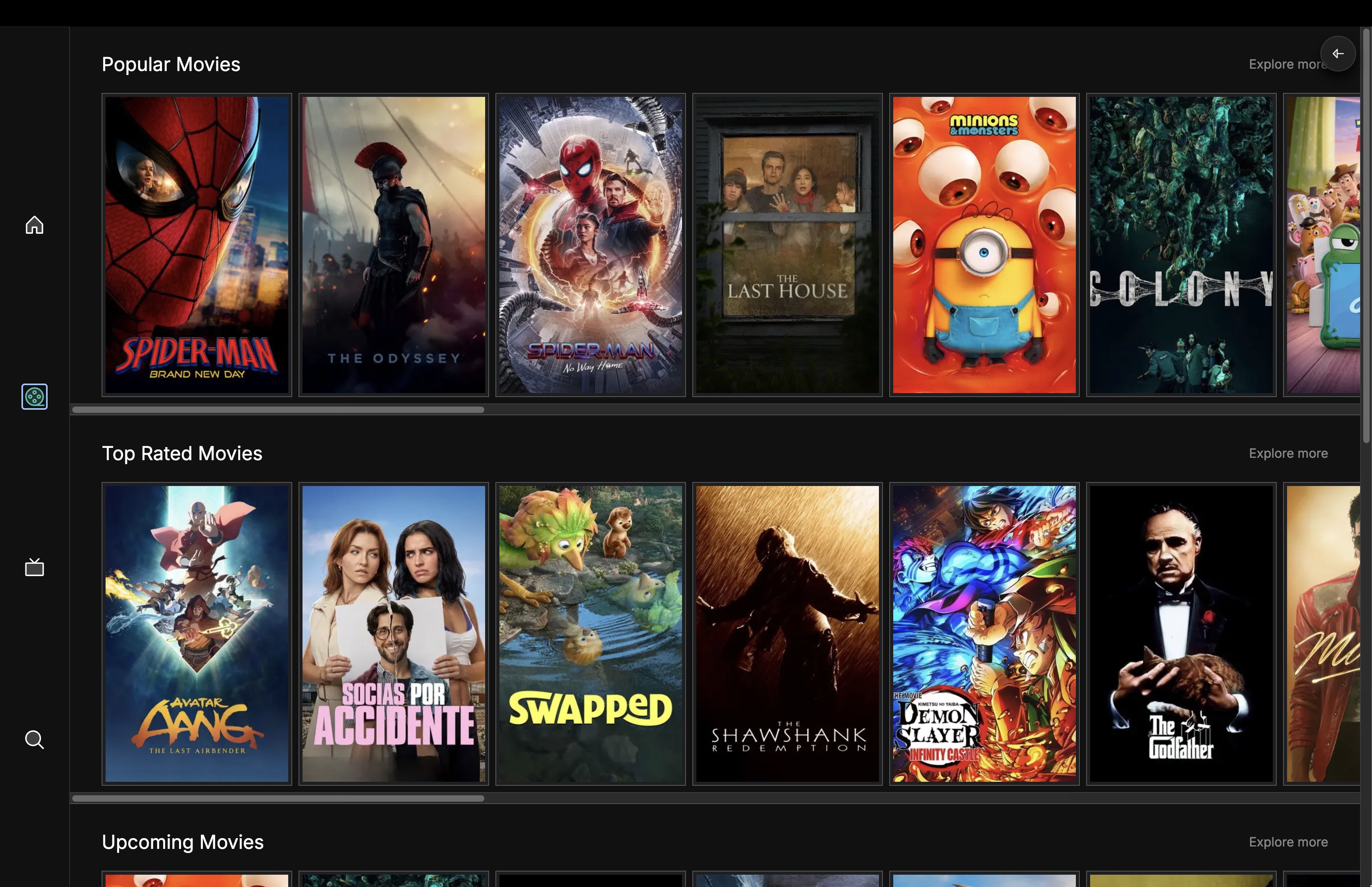 Screenshot of Cinemax Browser